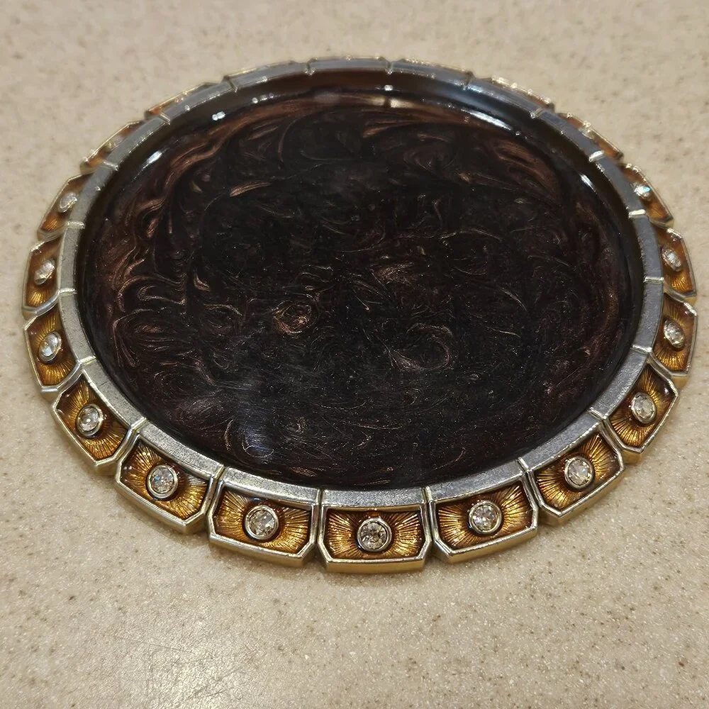 RARE ART DECO JAY STRONGWATER BENTLEY JUNGLE CRYSTAL ENAMEL BAR DRINK COASTER